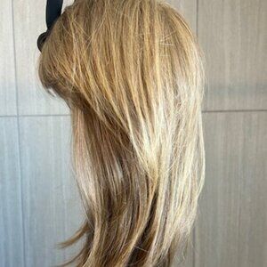 Highlighted Blonde Layered Synthetic Wig